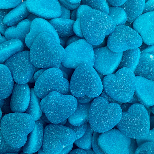 Blue shiny hearts - blue, retro